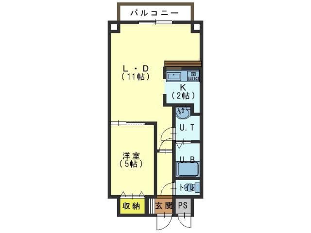 ロクゴーリーブル大森公園(1LDK/6階)の間取り写真