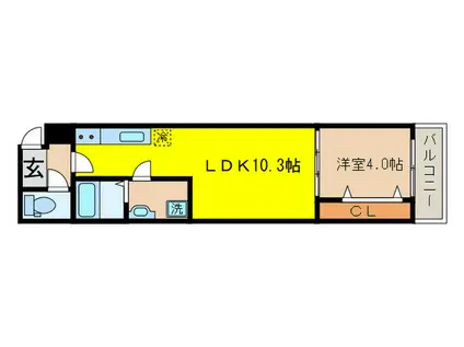 アイカーサ麩屋町(1LDK/2階)の間取り写真