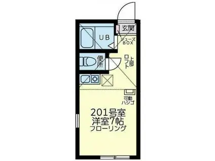 ユナイト三ツ沢マイルストーン(ワンルーム/2階)の間取り写真