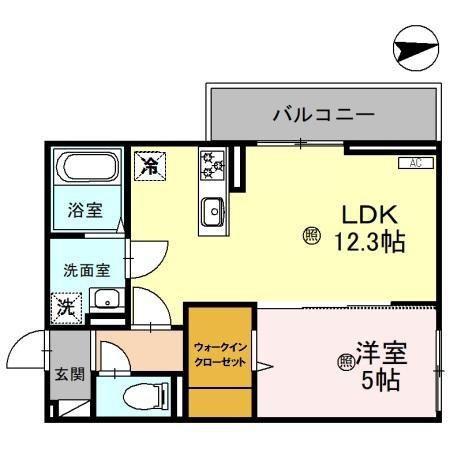 FELICE彦根(1LDK/2階)の間取り写真