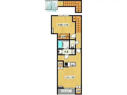 シャインS栄田(1LDK/2階)の間取り写真