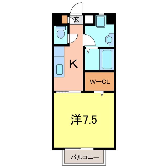クレアK&K(1K/1階)の間取り写真