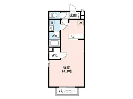 ハイネスコートB(ワンルーム/1階)の間取り写真