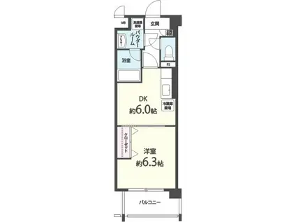 リュミエール(1DK/3階)の間取り写真