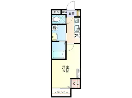 レジデンス平山(1K/2階)の間取り写真