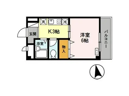 ロータスヒル(1K/1階)の間取り写真