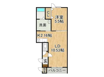 DIANA(1LDK/3階)の間取り写真