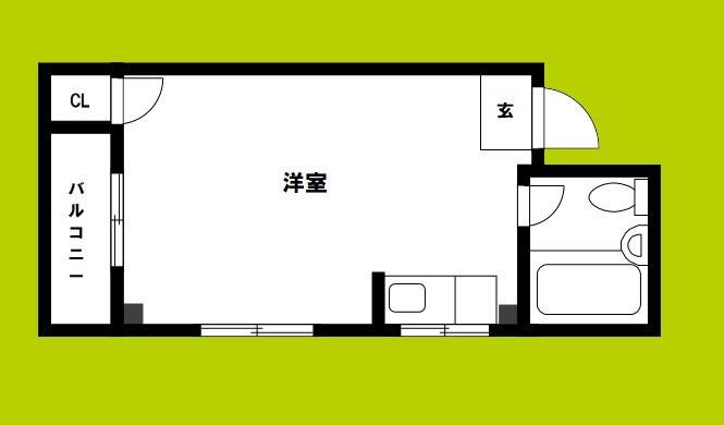 ハイツ田辺(ワンルーム/3階)の間取り写真