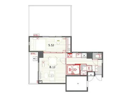 レジデンス西新宿スクエア(1LDK/12階)の間取り写真