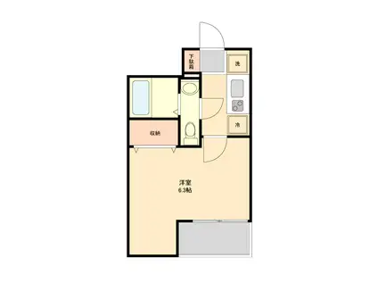 LIVE CASA SHIMOMARUKO(1K/3階)の間取り写真