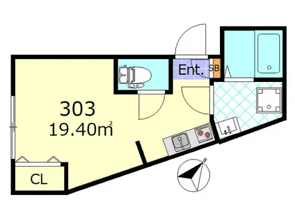 ルーエ南小岩(ワンルーム/3階)の間取り写真