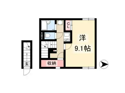 アビテ池下(1K/2階)の間取り写真