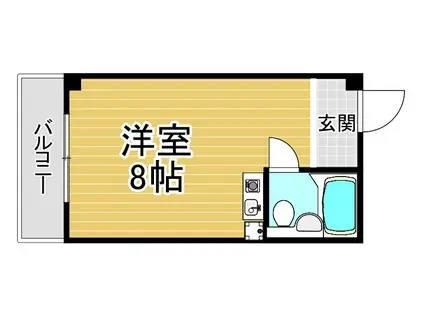 レジデンスC1(ワンルーム/3階)の間取り写真