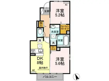 フェリックス小串(2DK/1階)の間取り写真