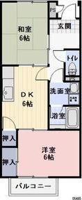 サンサープラスV(2DK/2階)の間取り写真