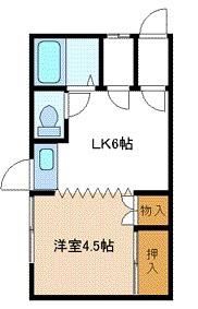 セラーノ(1DK/1階)の間取り写真