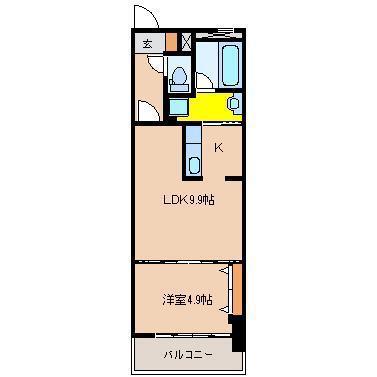 アルテノースタワー(1LDK/4階)の間取り写真