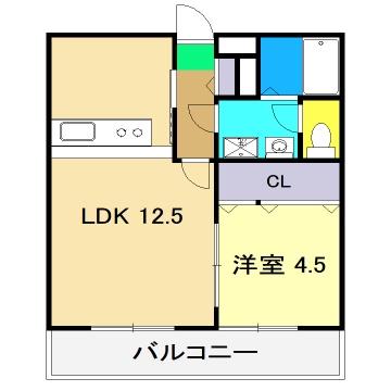 グランパレスパゴダ(1LDK/6階)の間取り写真