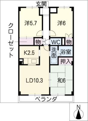 グランドメゾン加島(3LDK/3階)の間取り写真