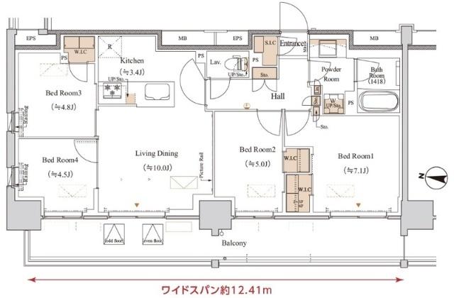ブランシエスタ木場(4LDK/2階)の間取り写真
