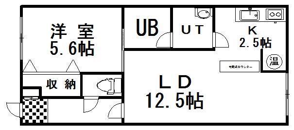 LIGARE(1LDK/1階)の間取り写真