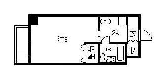 メゾンドノール(1K/8階)の間取り写真