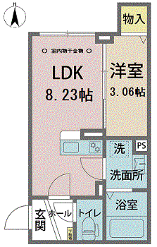 SPERA(1LDK/1階)の間取り写真