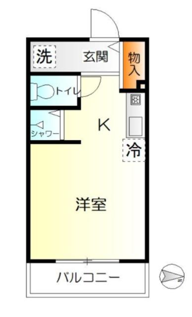 エスペラント(ワンルーム/4階)の間取り写真