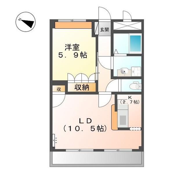 コンフォース21(1LDK/2階)の間取り写真