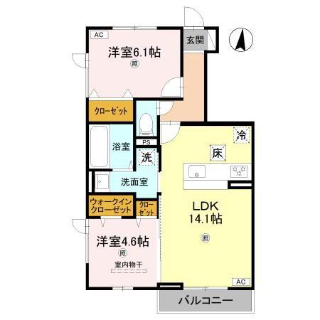 メゾンドピノ(2LDK/1階)の間取り写真