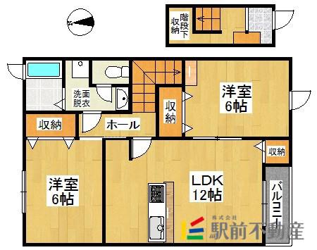 フロールパティオII(2LDK/2階)の間取り写真