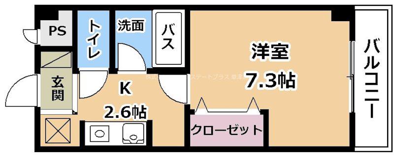 ひまわり壱番館(1K/4階)の間取り写真