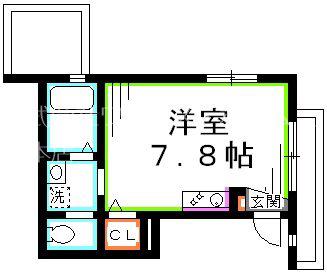 チェコリーヌ(ワンルーム/2階)の間取り写真