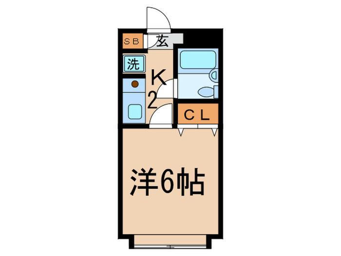 桜新町ハイツ(1K/4階)の間取り写真