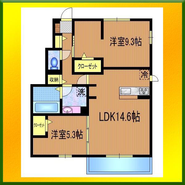 D-ROOM芝久保町5丁目(2LDK/1階)の間取り写真