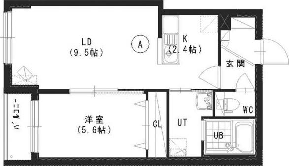 グランスター9(1LDK/2階)の間取り写真