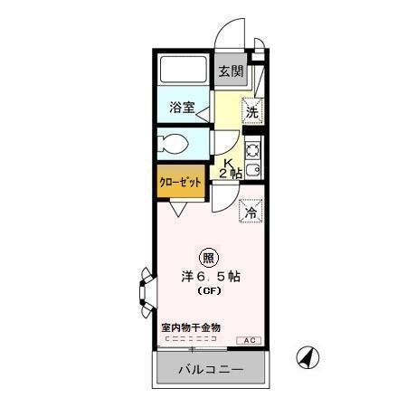 グリーンハイツ(1K/2階)の間取り写真