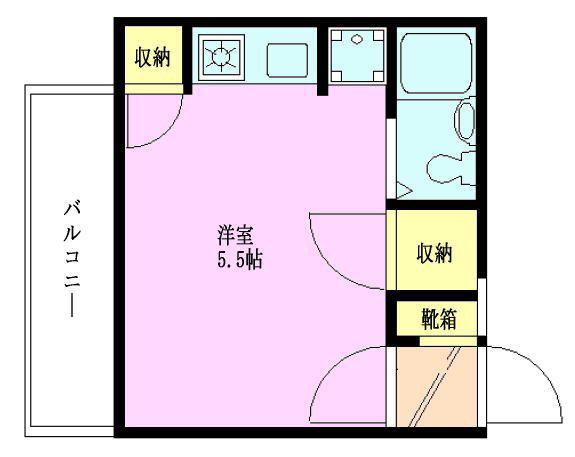 シオミプラザエイト(ワンルーム/2階)の間取り写真