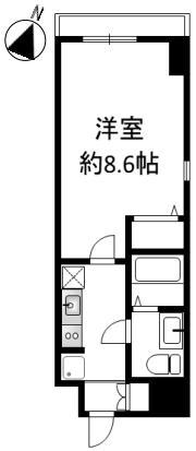 COMODO川崎(1K/6階)の間取り写真
