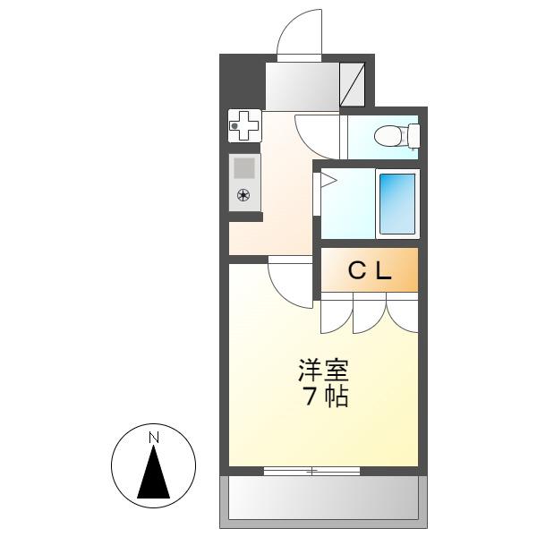 エクセルシオール金山(1K/6階)の間取り写真