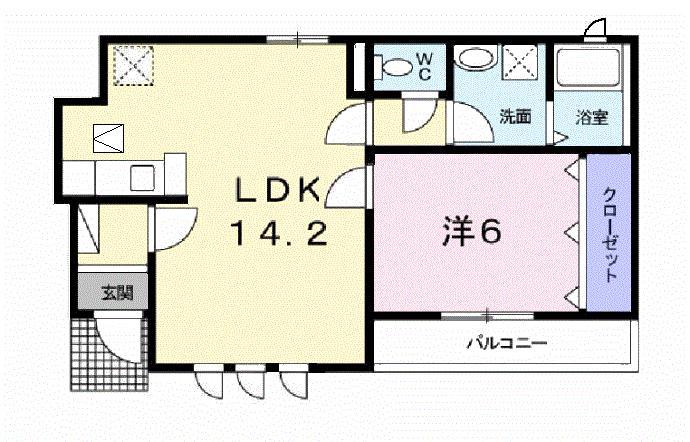 アウローラ(1LDK/1階)の間取り写真