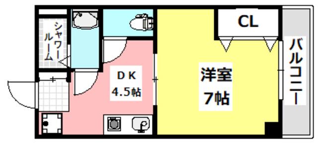 EST-1小野原(1DK/1階)の間取り写真