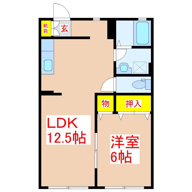 プラザサンライズ(1LDK/1階)の間取り写真