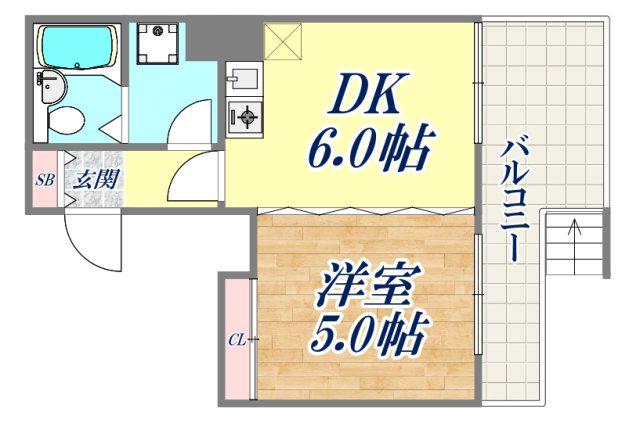 チェリーコート(1DK/1階)の間取り写真