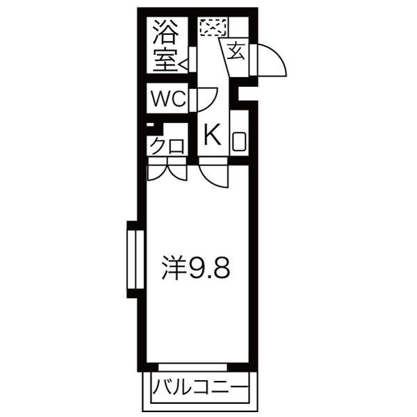 シティライフ池下(1K/2階)の間取り写真