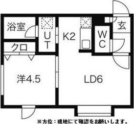 サウザンドファイン琴似(1LDK/2階)の間取り写真
