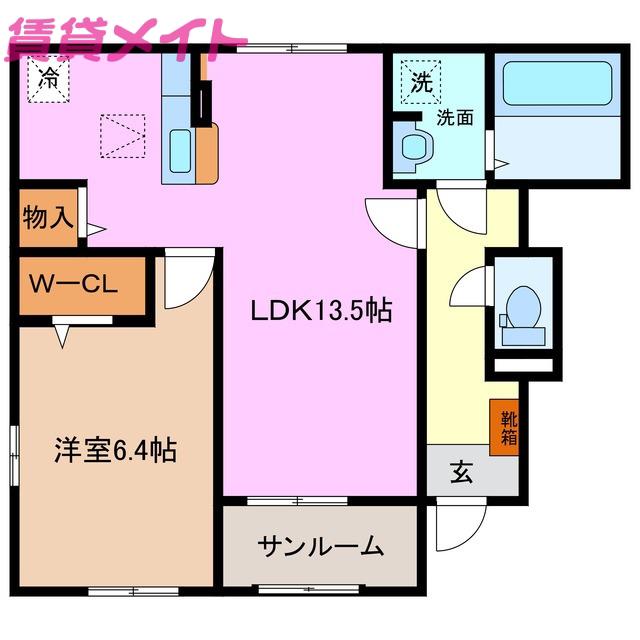 ストロベリーキャンドル(1LDK/1階)の間取り写真