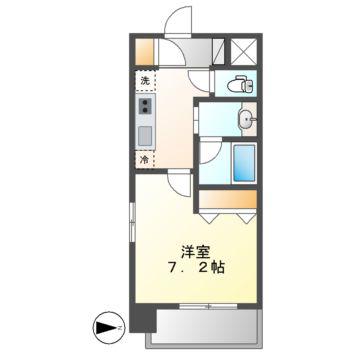 ブルームライフ新栄(1K/7階)の間取り写真