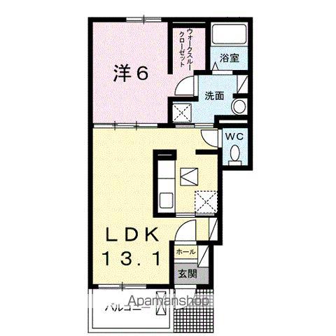エスペール21 吉野B(1LDK/1階)の間取り写真