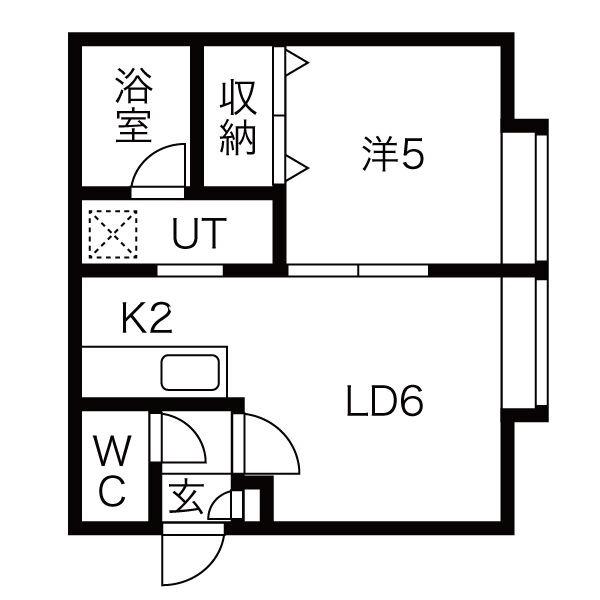 ギャラクシー(1LDK/2階)の間取り写真